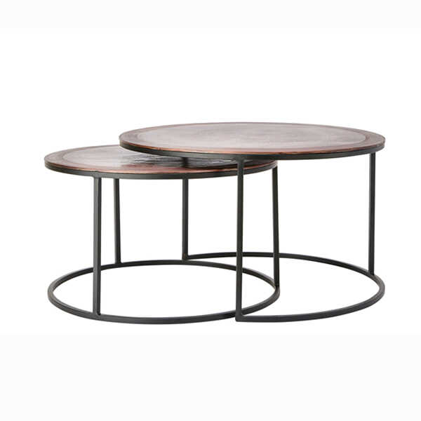 Salontafel TALCA set/2 - Antiek Koper Zwart