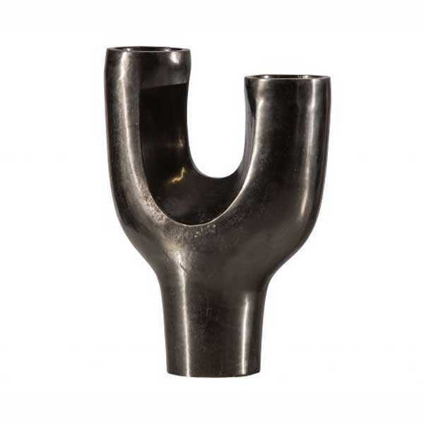 WOOOD Kaarsenstandaard Don Y-vorm Metaal 40 cm - Zwart - Afbeelding 2