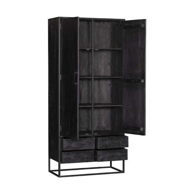 Kabinet Jennifer 90cm - Mangohout Zwart - Afbeelding 3