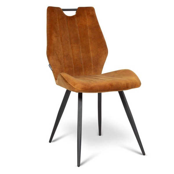 Eetkamerstoel Leonardo Velvet - Cognac