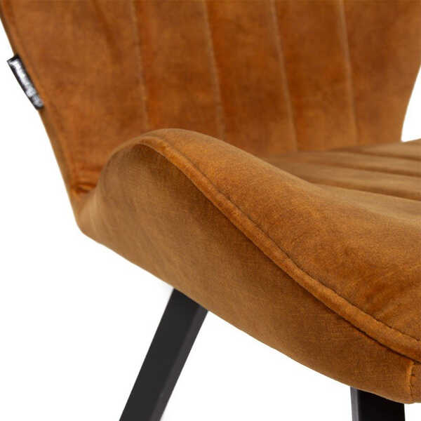Eetkamerstoel Leonardo Velvet - Cognac - Afbeelding 3