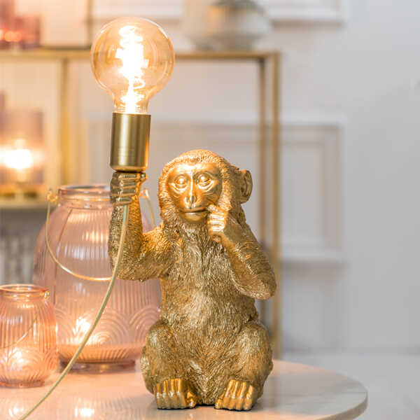 Tafellamp MONKEY 19,5x20x34cm - Goud - Afbeelding 2