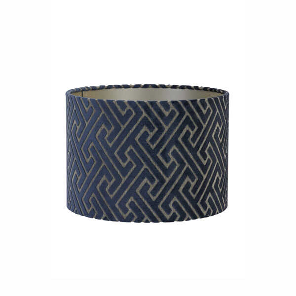 Lampenkap MAZE Cilinder Ø25x18cm - Donkerblauw Taupe OP=OP
