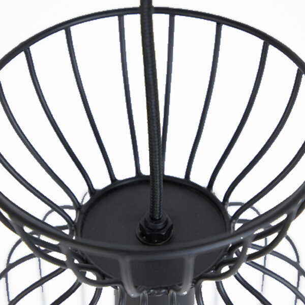 Hanglamp LAZAR Ø23x42cm - Mat Zwart OP=OP - Afbeelding 3