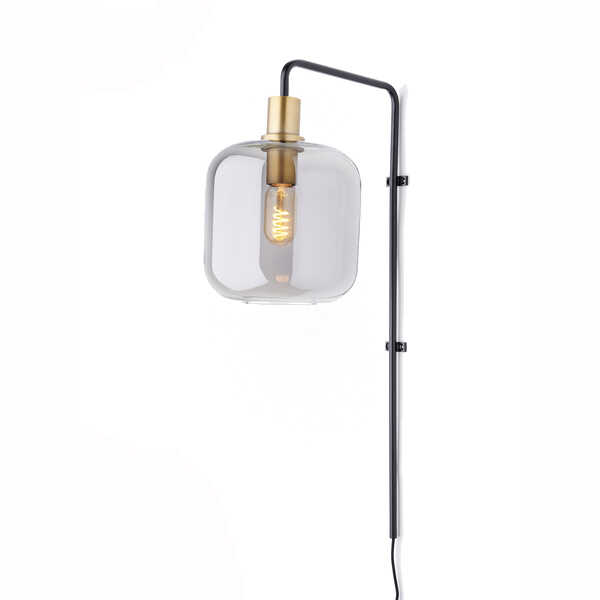 Wandlamp LEKAR 35x21x70cm - Antiek Brons/Smoke Glas - Afbeelding 2