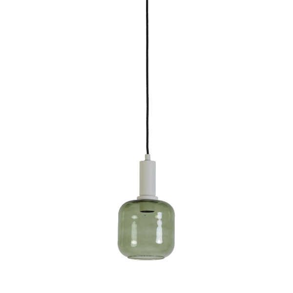 Hanglamp LEKAR Ø16x26cm – Licht Grijs/Groen OP=OP
