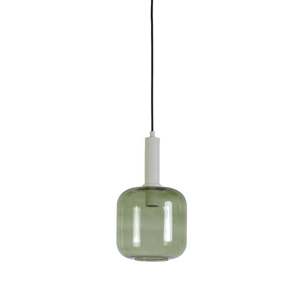 Hanglamp LEKAR Ø21x37cm – Licht Grijs/Groen OP=OP