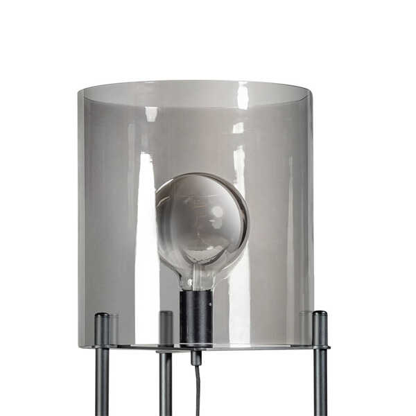 ETH Vloerlamp The Silo Tripod Ø28x135cm - Zwart/Smoke Glas - Afbeelding 2