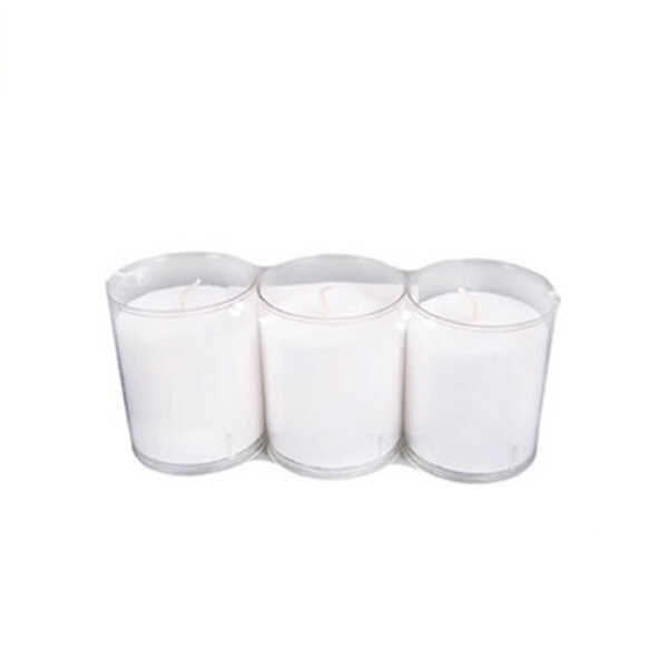 Kaars in houder set/3 24h - Wit - Afbeelding 2