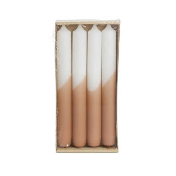 Dinerkaarsen Half Dipped set/4 - Brique