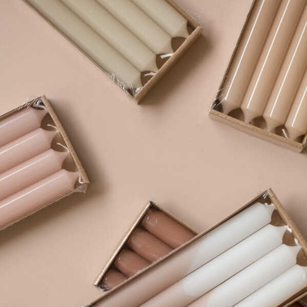 Dinerkaarsen Half Dipped set/4 - Brique - Afbeelding 2