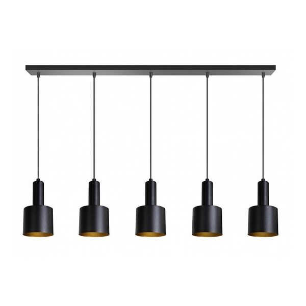 ETH Hanglamp Sledge 5-lichts - Zwart Goud