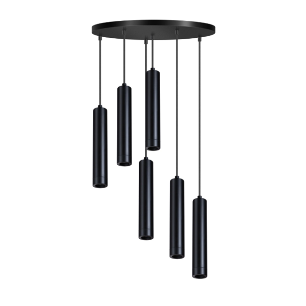 ETH Hanglamp Miller 6-lichts - Rond - Zwart