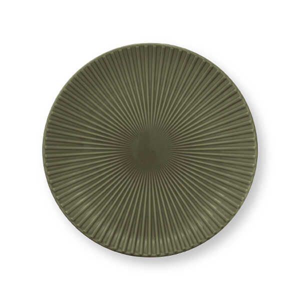 vtwonen Bord Relievo Ø23cm - Dark Green OP=OP - Afbeelding 2