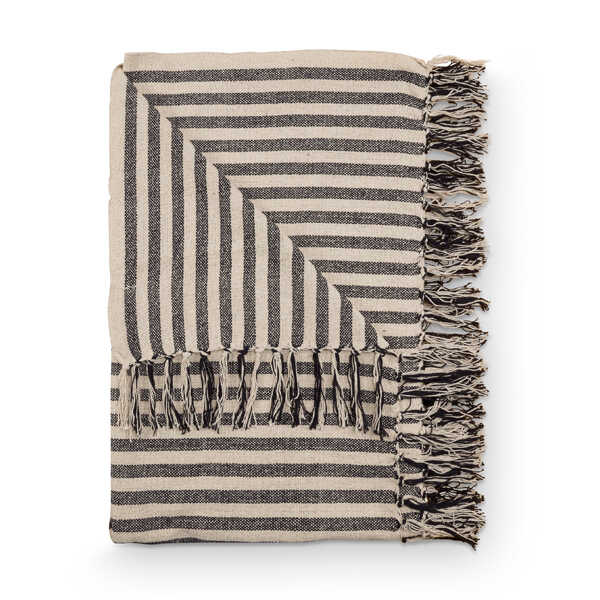 vtwonen Plaid Chambray Strepen - Zwart Wit OP=OP