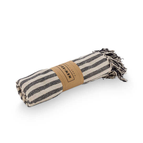 vtwonen Plaid Chambray Strepen - Zwart Wit OP=OP - Afbeelding 3