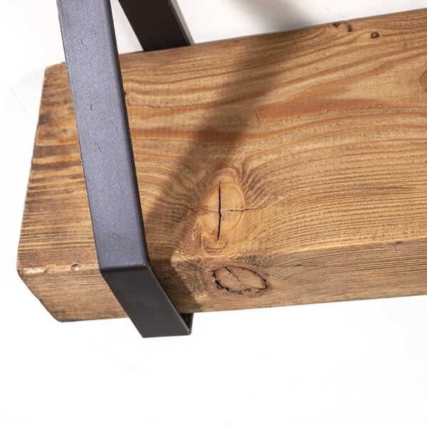 Wanplank 100cm - Hout / Metaal OP=OP - Afbeelding 2