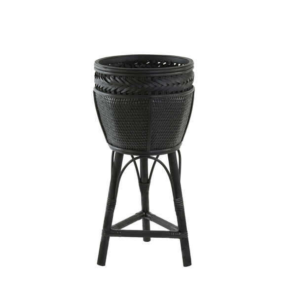 Bloempot op standaard CARAZI Ø29x60,5cm - Zwart