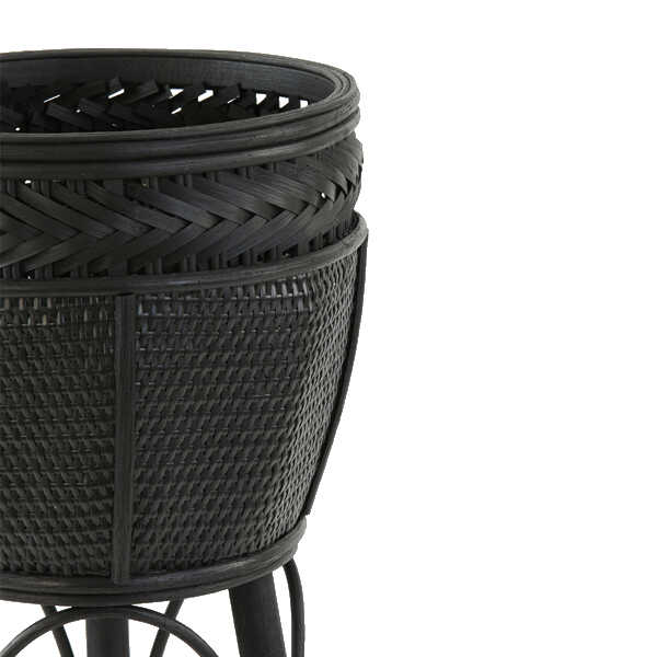Bloempot op standaard CARAZI Ø29x60,5cm - Zwart - Afbeelding 2