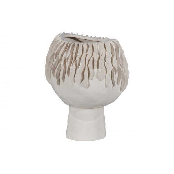 BePureHome Vaas Seaweed Keramiek - Offwhite OP=OP - Afbeelding 3