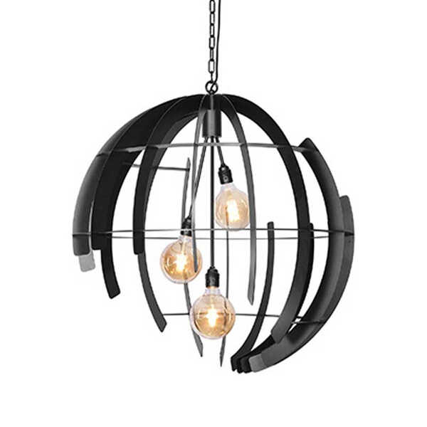 Hanglamp Terra Rond 3-lichts Ø80cm - Zwart