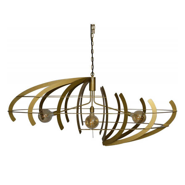 Hanglamp Terra Ovaal 3-lichts 150cm - Goud