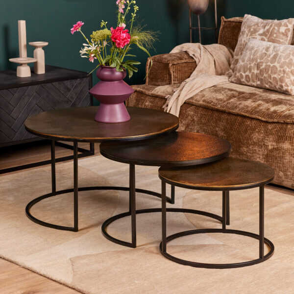 Salontafel Xaro set/3 - Goud Zwart - Afbeelding 4