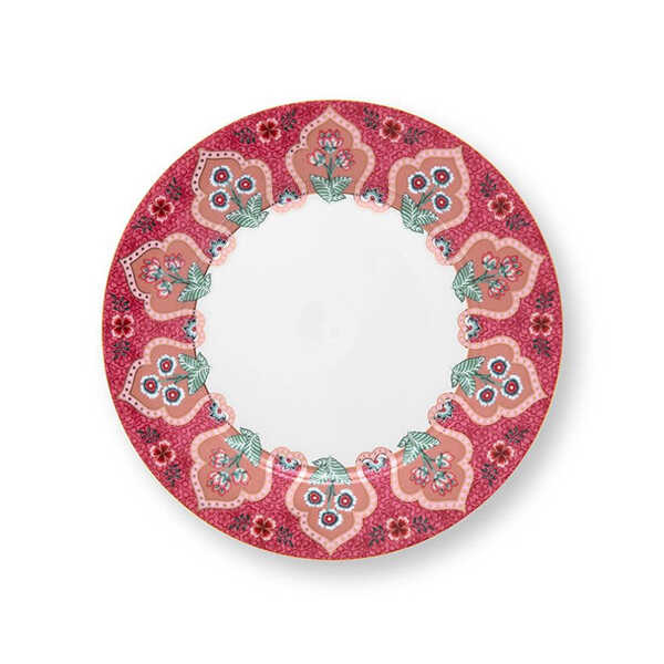 Pip Studio Flower Festival Ontbijtbord 21cm - Donker Roze