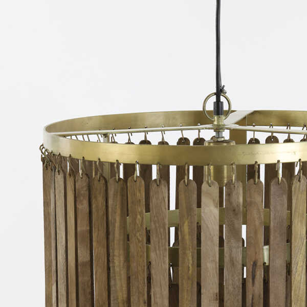 Hanglamp GULARO Ø45x43cm Hout - Donker Bruin - Afbeelding 3