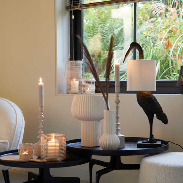 Vaas FEYA Ø27,5x36cm Keramiek - Crème - Afbeelding 2