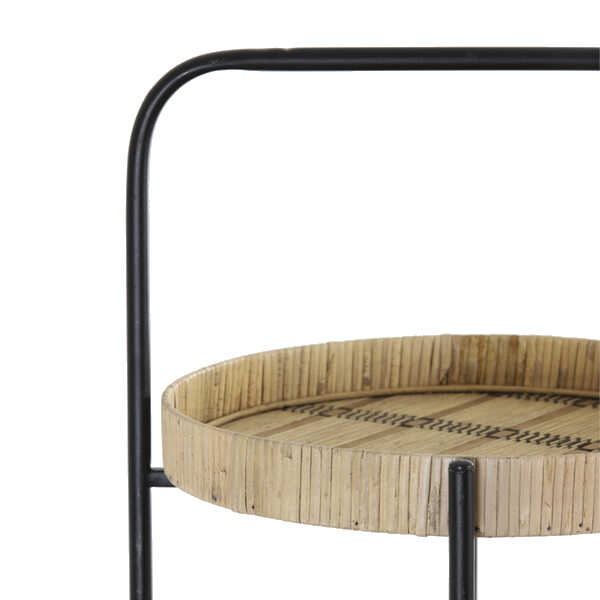 Etagère LORENA 3-laags Ø37x89cm – Naturel Zwart OP=OP - Afbeelding 4