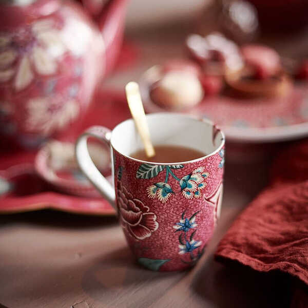 Pip Studio Flower Festival Mok Klein 145ml - Donker Roze - Afbeelding 2