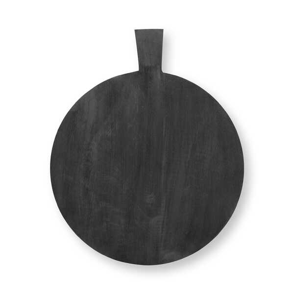 vtwonen Serveerplank Rond 42x35x1,5cm - Zwart