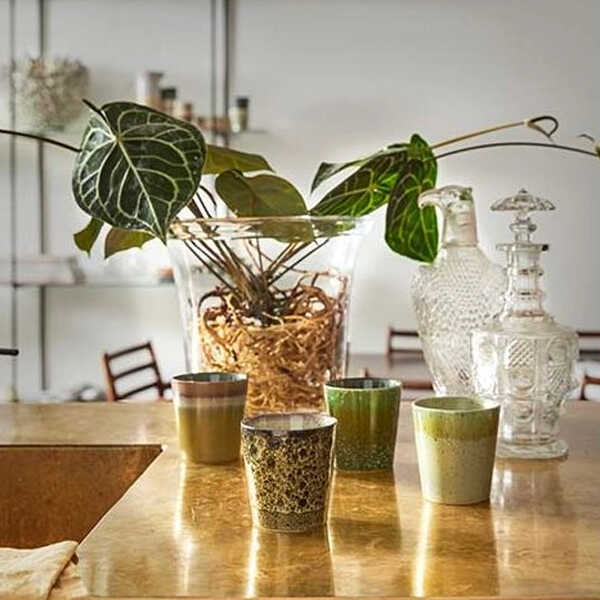 HKliving Vaas / Bloempot Solid Ø26cm Glas OP=OP - Afbeelding 2