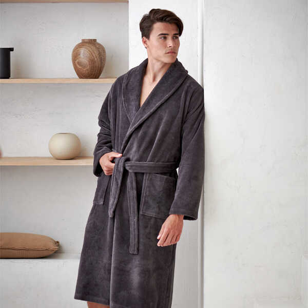 Vandyck Badjas BEAUMONT - Anthracite - Afbeelding 2