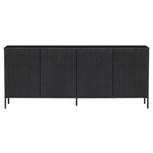 WOOOD Dressoir New Gravure 200cm - Grenen Zwart