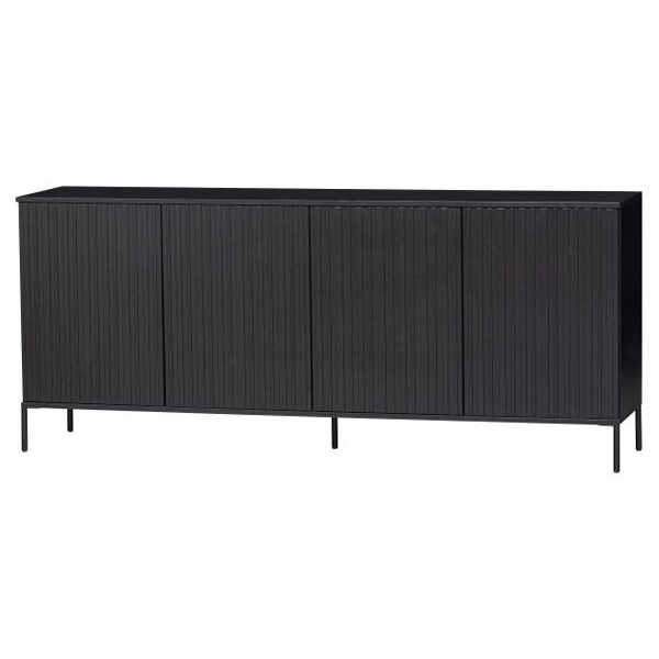WOOOD Dressoir New Gravure 200cm - Grenen Zwart - Afbeelding 6