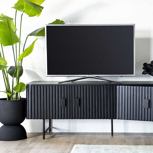 TV-meubel Remi 4-deurs 170cm - Zwart - Afbeelding 2