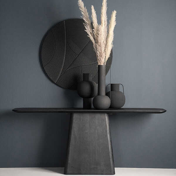 Sidetable Aron 180x40cm - Zwart - Afbeelding 2