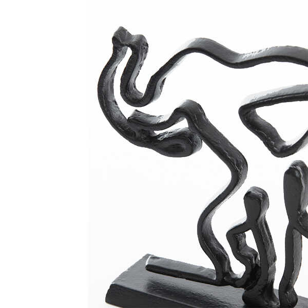 Ornament op voet ELEPHANT 34x8x25cm - Mat Zwart - Afbeelding 4