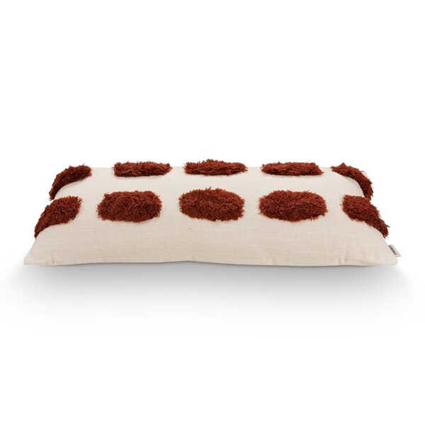 vtwonen Sierkussen Stitch Geborduurd Rechthoek 70x30cm - Terra - OP=OP - Afbeelding 3