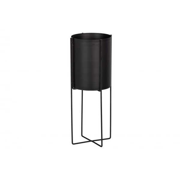 WOOOD Plantenpot Arda 48cm Metaal - Zwart