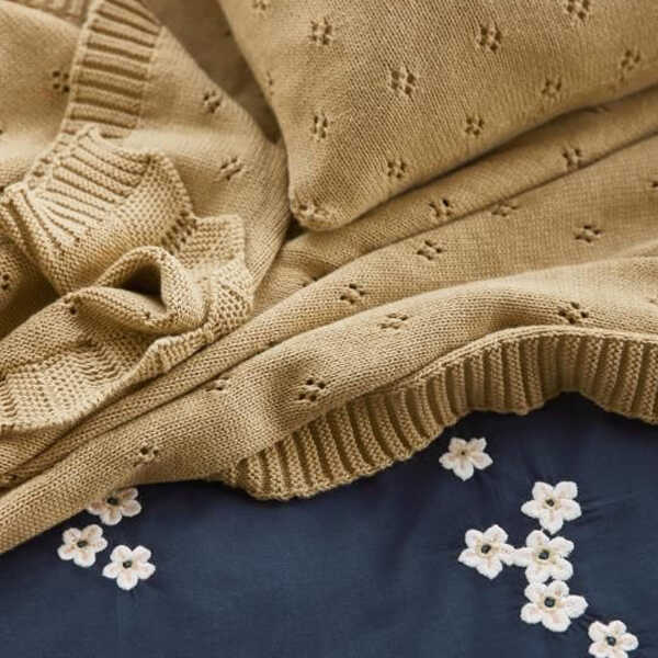 Essenza Sierkussen Knitted Ajour 30x50cm - Fern Yellow - Afbeelding 3