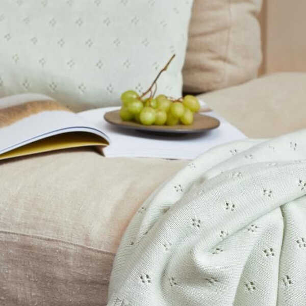 Essenza Sierkussen Knitted Ajour 30x50cm - Moring Swim - Afbeelding 2