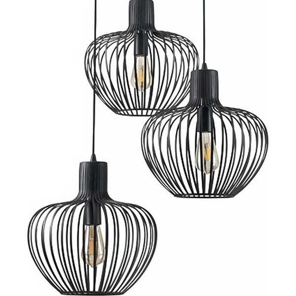 Hanglamp Arraffone 3-lichts Rond - Zwart - Afbeelding 2