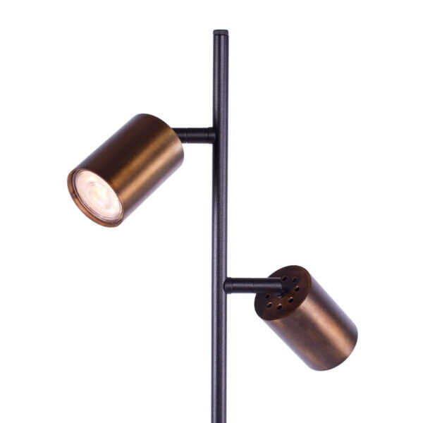 Vloerlamp Bounce 2-lichts 153cm - Mat Zwart / Antique Brass - Afbeelding 2