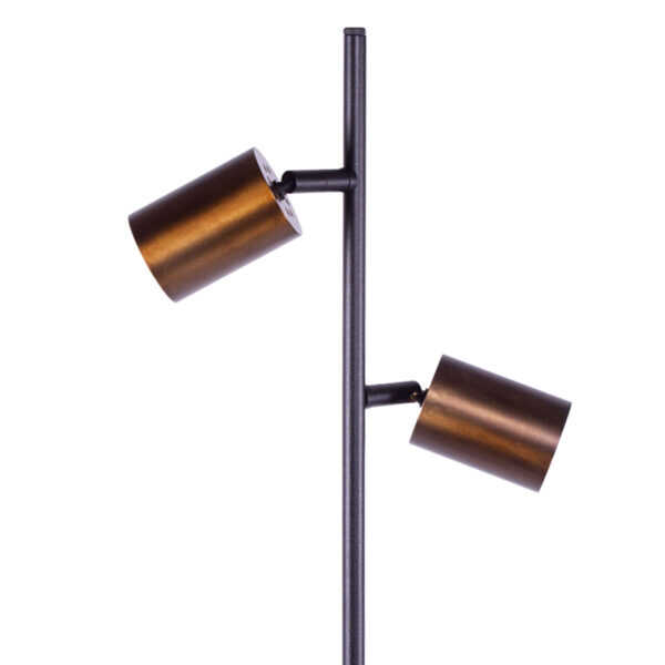 Vloerlamp Bounce 2-lichts 153cm - Mat Zwart / Antique Brass - Afbeelding 4