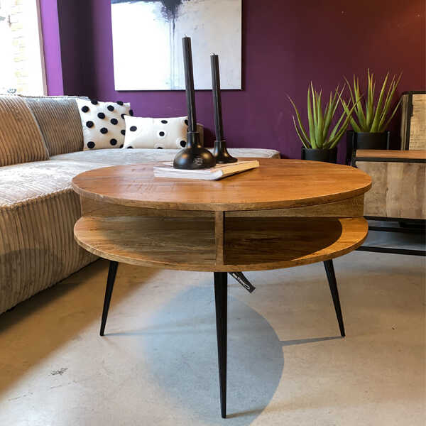 Salontafel Mango Dubbel Ø90x40cm OP=OP - Afbeelding 2