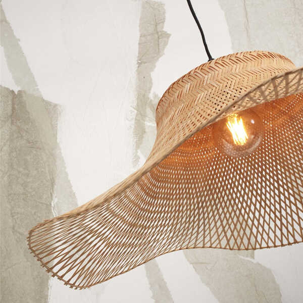 Hanglamp Ibiza Wavy Ø65x20cm Bamboe - Naturel - Afbeelding 3