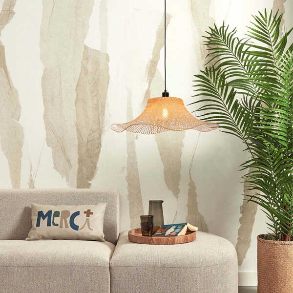 Hanglamp Ibiza Wavy Ø65x20cm Bamboe - Naturel - Afbeelding 2